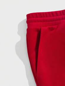 GENTILAND Nam Thư được vá Eo dây rút Quần thể thao - Đỏ - Xem 4