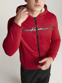 Manfinity VCAY 宽松版型男士拉链保暖连帽衫，适合秋冬穿着