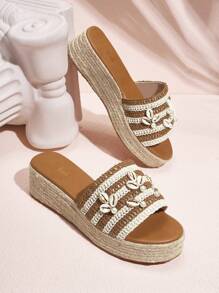 SheIn VCAY 女士楔形高跟鞋和厚底鞋 - 咖啡棕 - 查看 1