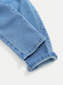 SHEIN Tween Boy Flap Pocket Side Cargo Jeans