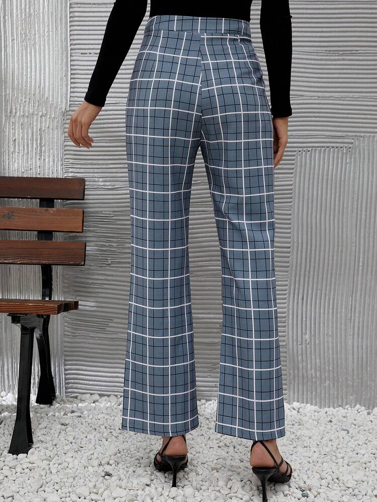 Women's Plaid Pattern Long Pants Fall Cloth For Women