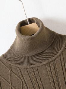 時尚條紋色彩捻繩設計男士毛衣 - 彩色 - 查看 4