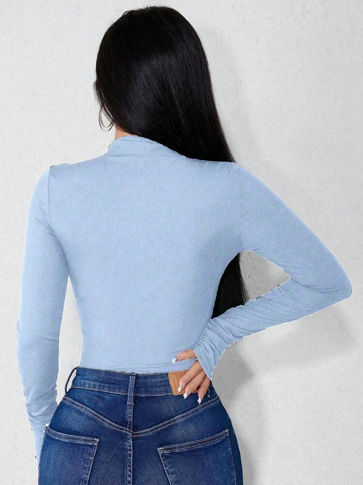 SHEIN Tall Body in rete trasparente a tinta una con collo alto e