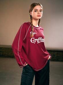 Harry Potter | ROMWE 拉幹袖頂部縫紉t恤