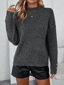SHEIN Essnce 毛衣套頭 - 深灰色 - 查看 4