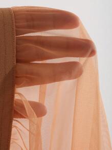 FRIFUL Mesh Flounce Hem Skirt - Orange - View 8