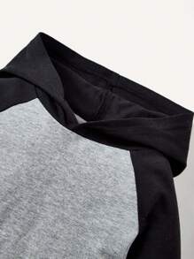 Cozy Pixies 嬰兒男孩2入組拼色縫肩袖連帽上衣 - 灰色 - 查看 5