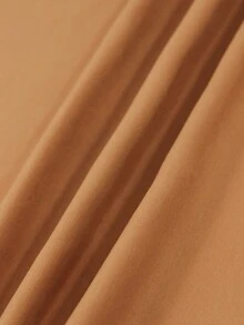 Áo kiểu trễ vai màu trơn có bèo nhún - Màu Khaki - Xem 3