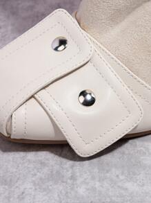 SHUZIA Women's Fashionable Personalized Zipper Chunky Heel Platform Boots - Beige - View 6