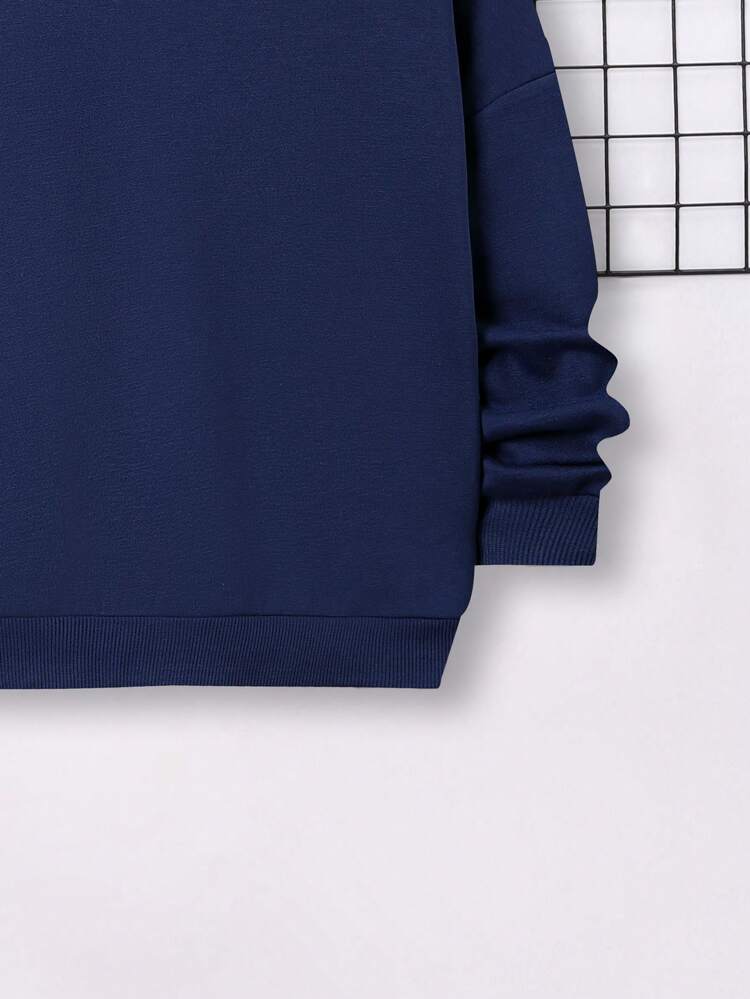 Tween Boy Slogan Graphic Drop Shoulder Thermal Sweatshirt