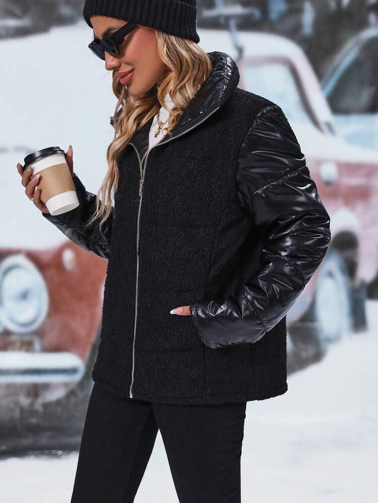 Zip Up Padded Padded Coat For Winter Clothes Fall Cloth For Women