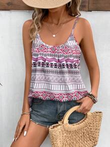 SHEIN VCAY 幾何圖案背心 - 彩色 - 查看 4