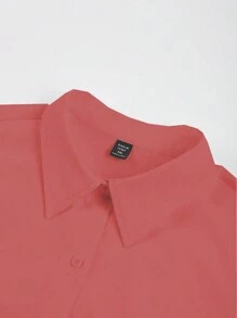 Vestido De Color Sólido De Talla Grande - Rosa vieja - Ver 4