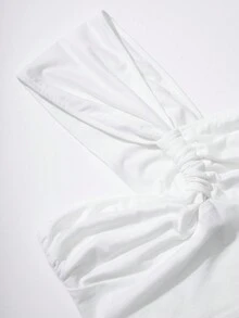 SHEIN Unity Top crop de un hombro girante delantero - Blanco - Ver 6