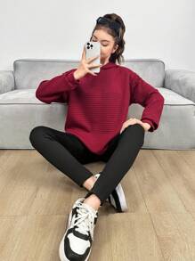 Teen Girls' Sweatshirt And Legging Set - Red - View 1