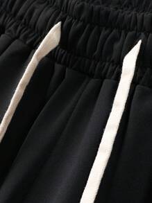 Set de 2 piezas para hombre de camiseta de manga corta y pantalón corto de verano, con estampado de Halloween, conjunto casual de moda con bolsillo, pantalón con cordón en la cintura, adecuado como regalo para esposo/novio