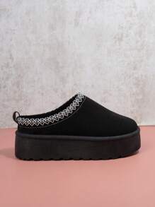 SHUZIA Zapatillas cómodas y cálidas con puntera redonda, suela gruesa y adorable para mujer, negro, para uso en el hogar y el exterior, ideales como regalo en Navidad, otoño, invierno, Año Nuevo, San Valentín y verano