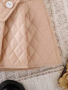 嬰兒女孩絎縫半身裙外套2件套套裝,秋冬 - 杏色 - 查看 8