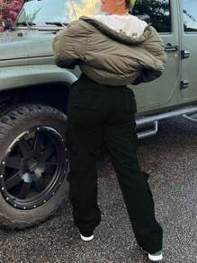 Multi-Pocket Cargo Trousers - Black - View 2