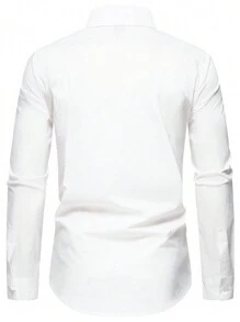 Manfinity Homme Men Embroidered Detail Shirt - White - View 4