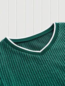 SHEIN EZwear 女性條紋圖案T恤