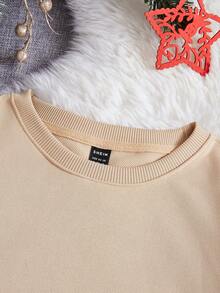 SHEIN Qutie Sudadera Con Capucha Para Mujeres Holgada - Albaricoque - Ver 5