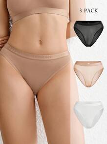 Ocili Ocili 3 piezas Calzoncillos de cintura con cinta con letra