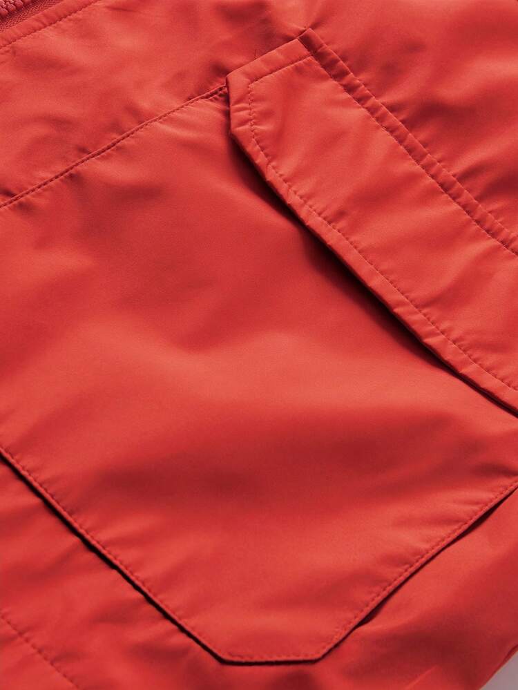 Loose Fit Men's Colorblock Hooded Jacket With Flap Pockets