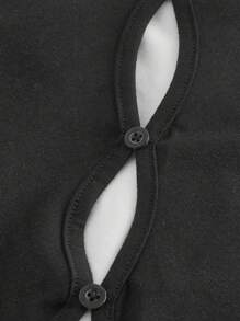 SHEIN MOD Crop Tee Mit Herausgeschnittenem Frontbereich - Schwarz und Weiss - Übersicht 4