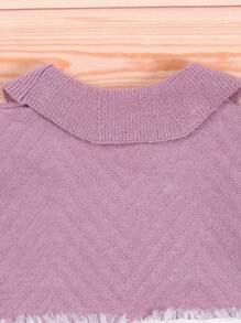 Baby Girls' Contrast Mesh Knit Sweater Dress - Purple - View 5