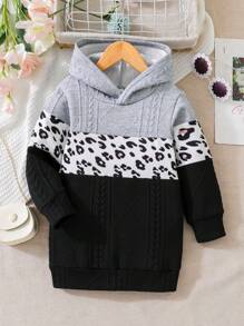 SHEIN Young Girls' Leopard Print Sweatshirt - Multicolor - View 1