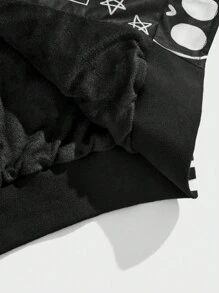 Manfinity VCAY 1 件卡通图案条纹装饰连帽夹克，带抽绳，适合秋冬男士 - 彩色 - 查看 3