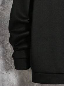 Manfinity Men's Plus Size Christmas Printed Hoodie And Sweatpants Set - Black - View 3