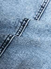 Falda Vaquera De Mujer Con Dobladillo Alto-bajo Y Abertura Lateral