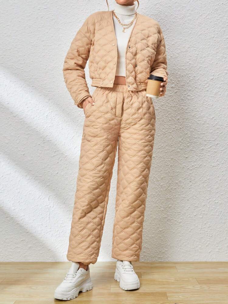 Women'S Drop Shoulder Jacket And Pants Set