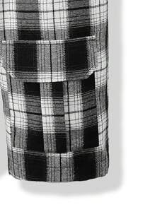 Manfinity Homme 男士格子紋束口休閒短褲,日常穿著 - 黑與白 - 查看 5