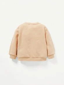 Newborn Baby Boys' Knitted Soft Letter Print Round Neck Sweatshirt Two Piece Set - Multicolor - View 9