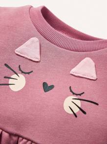 Cozy Pixies Đứa bé gái Đồ họa Hoạt hình Áo Peplum & Xà cạp - Hồng - Xem 3