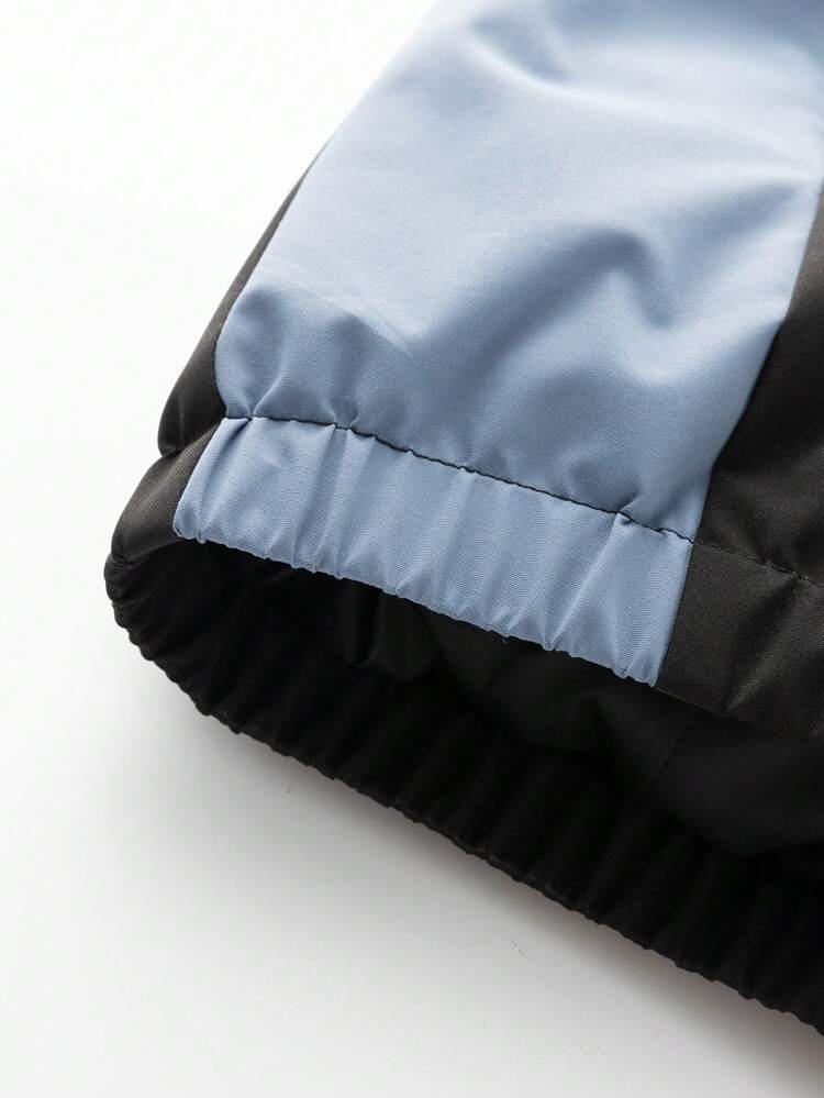 Aesthetic Post--Men's Loose Fit Color Block Zipper Front Padded Coat