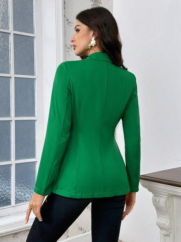 Double Layered Pleated Waist Blazer Jacket