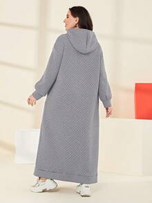 Mulvari 加大尺寸灰色連帽運動裙 - 淺灰色 - 查看 2