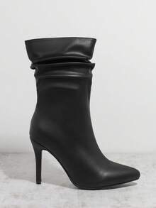 SHUZIA 女式中筒靴 - 黑色 - 查看 3