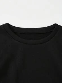 Flirla Hơn In Giáng sinh Lót nhiệt Áo nỉ - màu đen - Xem 5