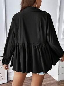 SHEIN Franclia 大碼外套 - 黑色 - 查看 2