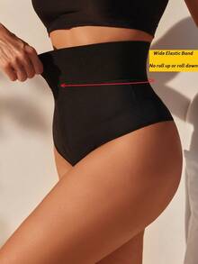 SHEIN 女士拉鍊塑身褲 - 黑色 - 查看 3