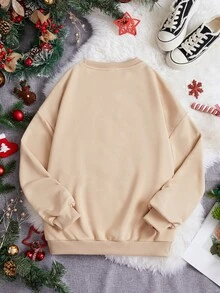 SHEIN Qutie Sudadera Con Capucha Para Mujeres Holgada - Albaricoque - Ver 2
