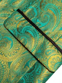 Blazer de vestir de negocios con estampado jacquard para hombre, verde