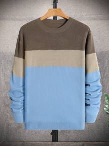 Manfinity Homme 男士拼色針織毛衣 - 彩色 - 查看 1