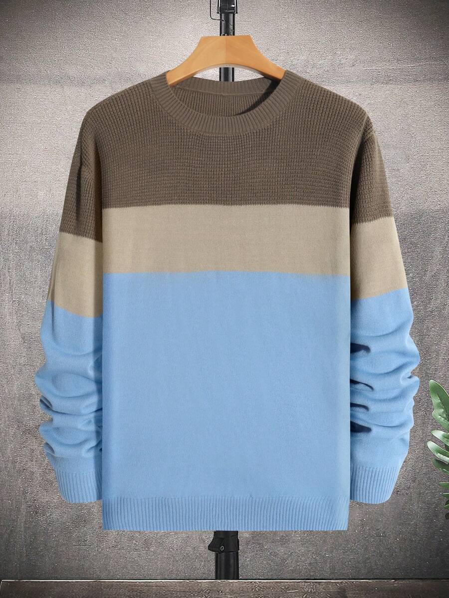 Manfinity Homme 男士拼色針織毛衣 - 彩色 - 查看 1