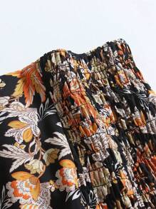 SHEIN Clasi 1 Quần Cỡ Cao Quần Ống Rộng Họa Tiết Hoa Ditsy - Nhiều màu - Xem 6